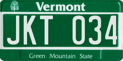 VT license plate JKT034