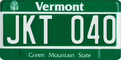 VT license plate JKT040