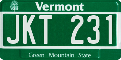 VT license plate JKT231