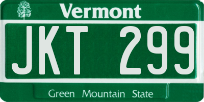 VT license plate JKT299