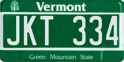 VT license plate JKT334