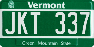 VT license plate JKT337