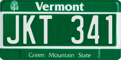 VT license plate JKT341