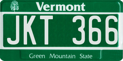 VT license plate JKT366