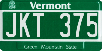 VT license plate JKT375