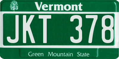 VT license plate JKT378