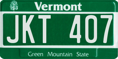 VT license plate JKT407