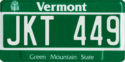 VT license plate JKT449