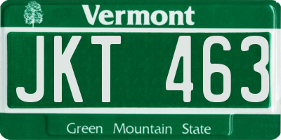 VT license plate JKT463