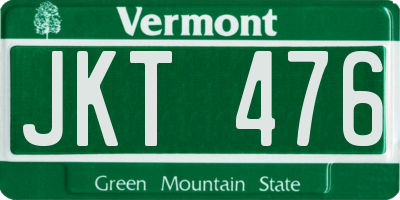 VT license plate JKT476