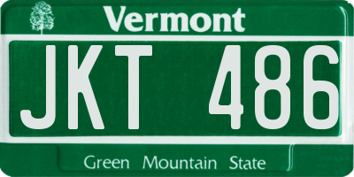 VT license plate JKT486