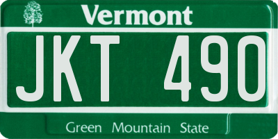 VT license plate JKT490