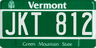 VT license plate JKT812