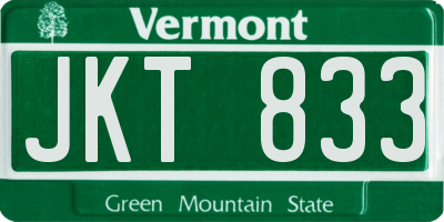 VT license plate JKT833