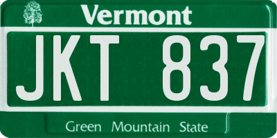 VT license plate JKT837