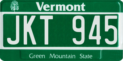 VT license plate JKT945