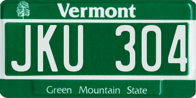 VT license plate JKU304