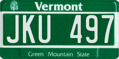 VT license plate JKU497
