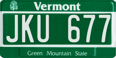 VT license plate JKU677