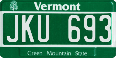 VT license plate JKU693