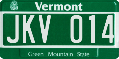VT license plate JKV014