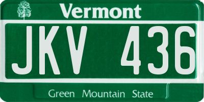 VT license plate JKV436