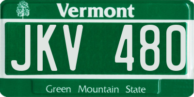 VT license plate JKV480