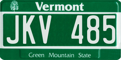 VT license plate JKV485