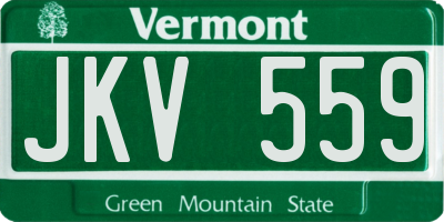 VT license plate JKV559