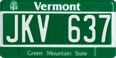 VT license plate JKV637