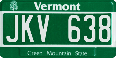 VT license plate JKV638