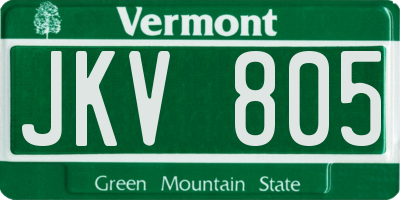 VT license plate JKV805