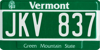 VT license plate JKV837