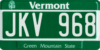 VT license plate JKV968
