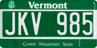VT license plate JKV985
