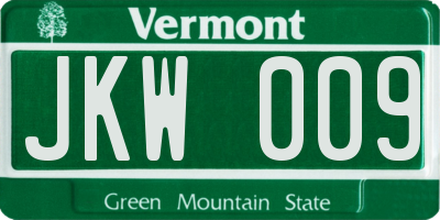 VT license plate JKW009