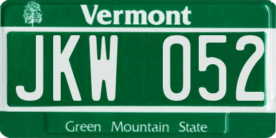 VT license plate JKW052