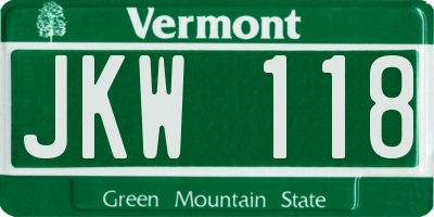 VT license plate JKW118