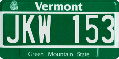 VT license plate JKW153