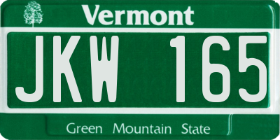 VT license plate JKW165