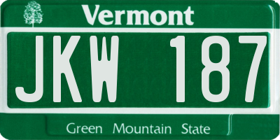 VT license plate JKW187