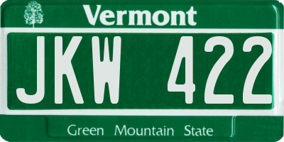 VT license plate JKW422