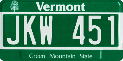 VT license plate JKW451