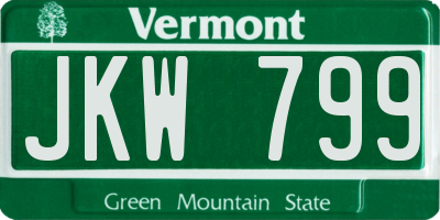 VT license plate JKW799