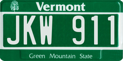 VT license plate JKW911