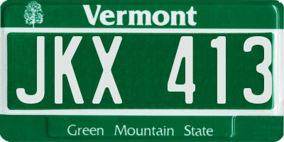 VT license plate JKX413