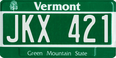 VT license plate JKX421