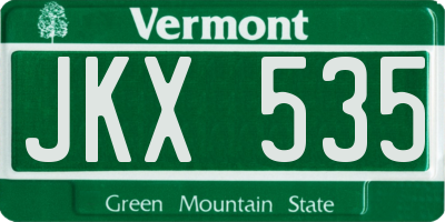 VT license plate JKX535