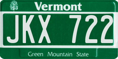 VT license plate JKX722