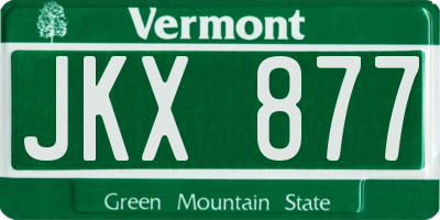 VT license plate JKX877